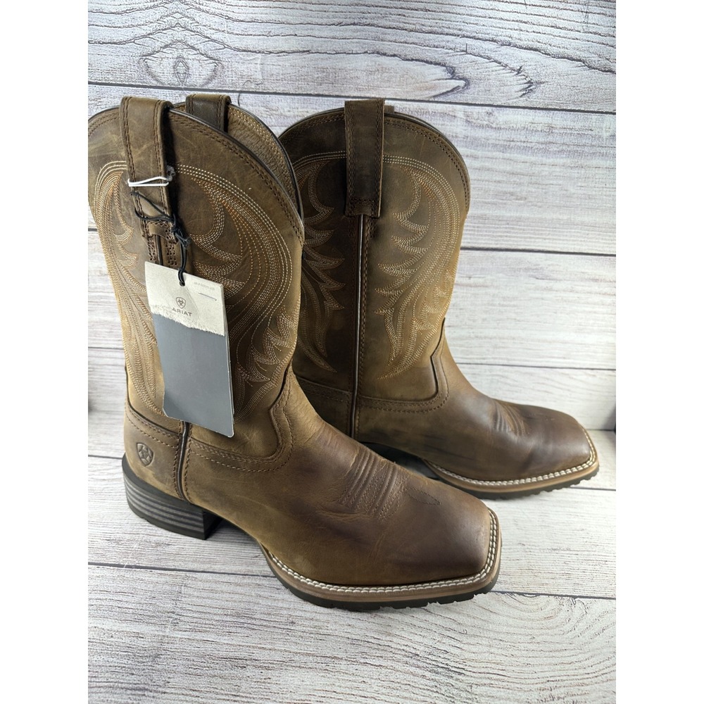 Ariat Men's Hybrid Rancher Leather Western Boots Broad Square Toe Size 9.5 EE